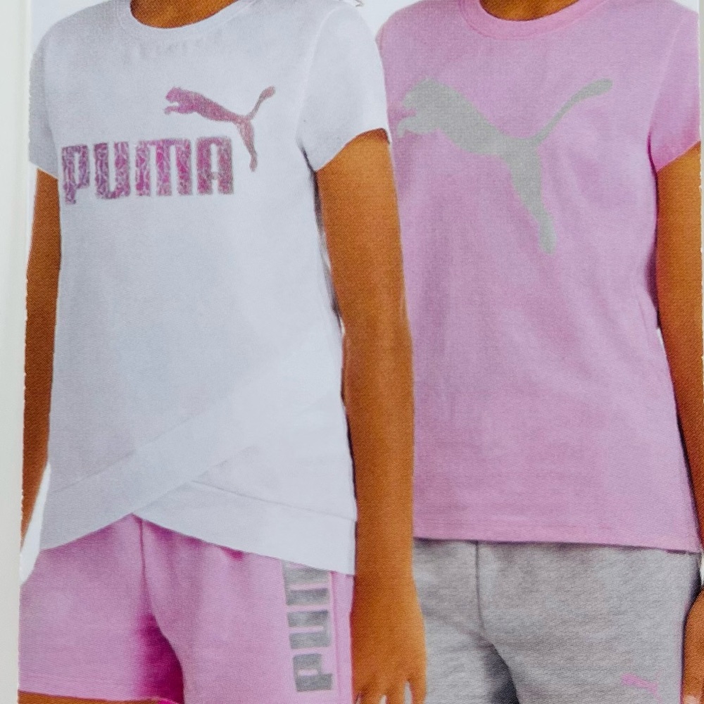 PUMA Girls 4 Piece Set Pink & White - Picture 9 of 13
